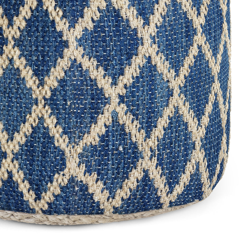 Edgeley 18 Inch Wide Round Pouf in Classic