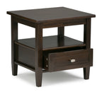 Warm Shaker Solid Wood 20-Inch Wide End Table in Tobacco