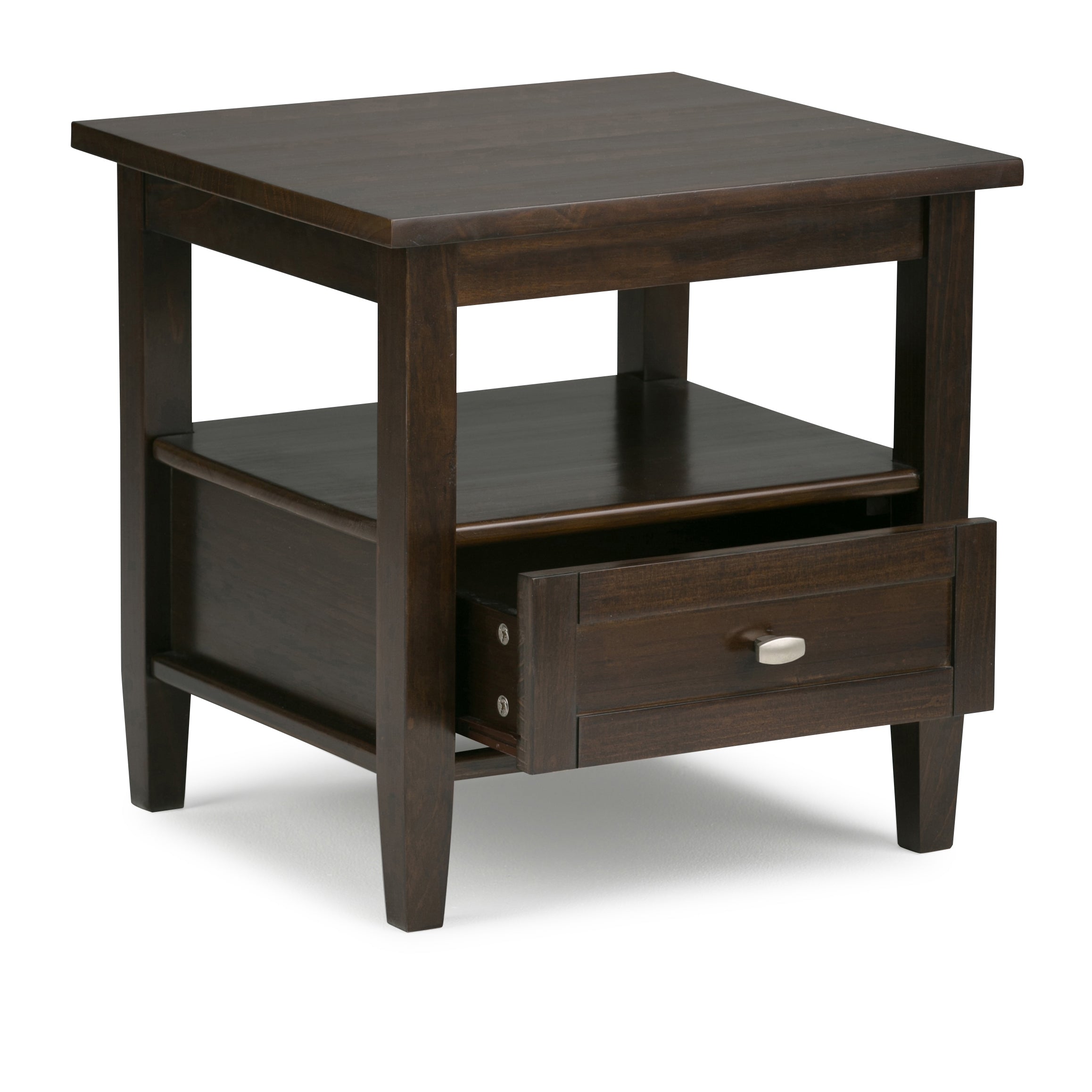 Warm Shaker Solid Wood 20-Inch Wide End Table in Tobacco