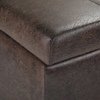 Dover 36 Inch Wide Storage Ottoman Bench in Distressed