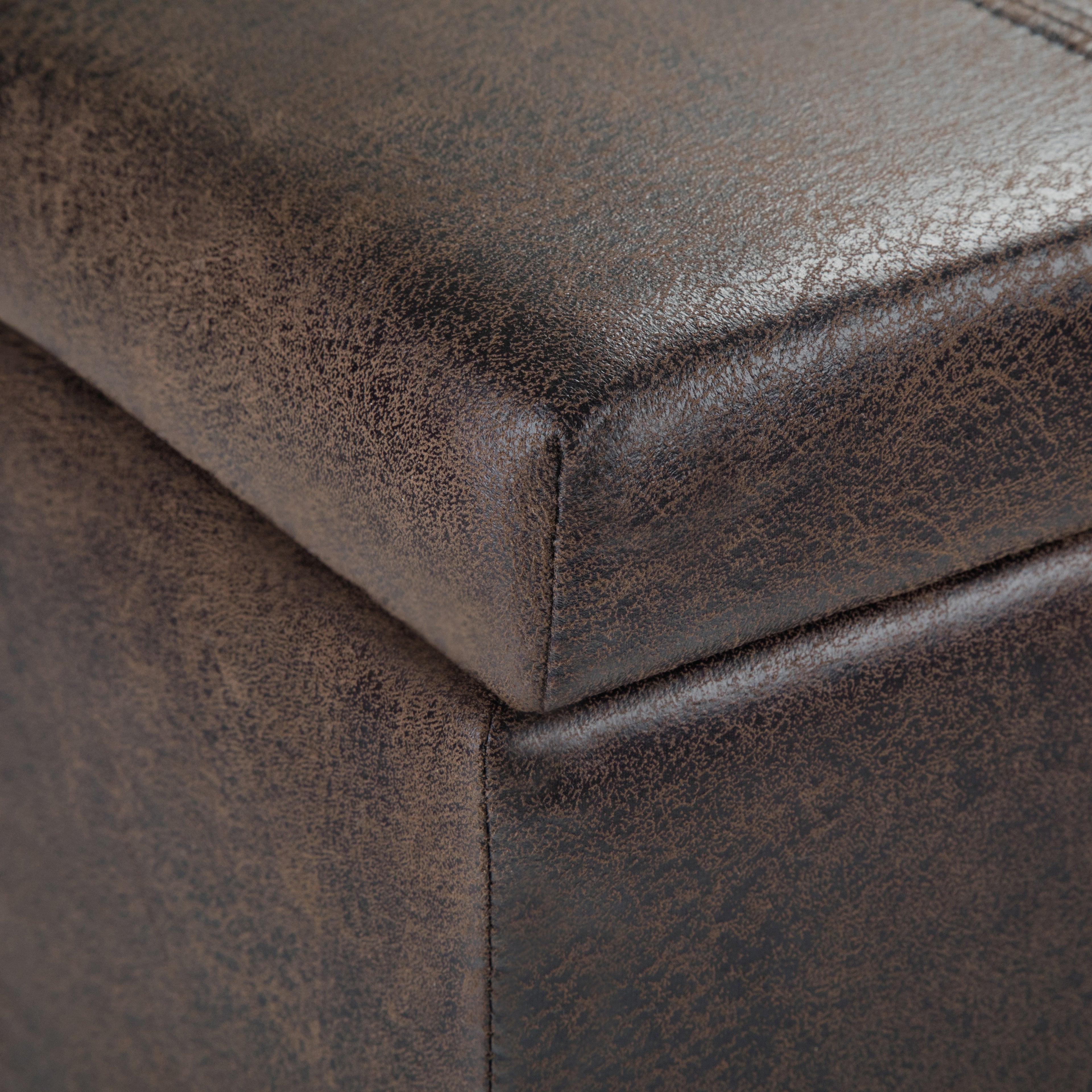 Dover 36 Inch Wide Storage Ottoman Bench in Distressed