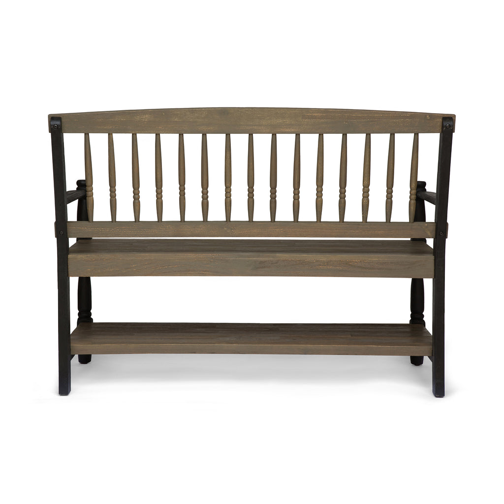 Patio Bench with Built-In Shelf