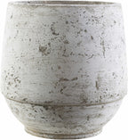 Janamuato White Geometric Cement Outdoor Planter