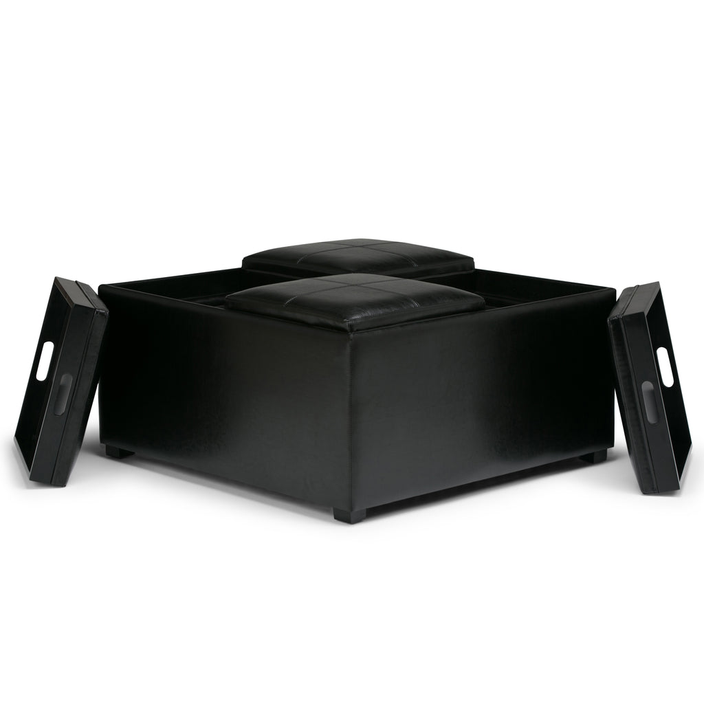 Avalon Square Coffee Table Storage Ottoman
