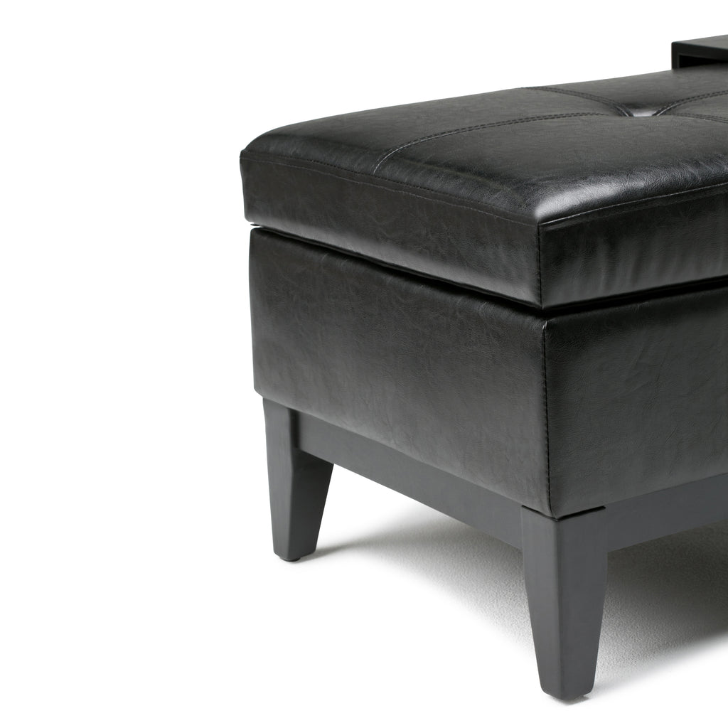 Oregon 42 Inch Wide Storage Ottoman Bench with Tray