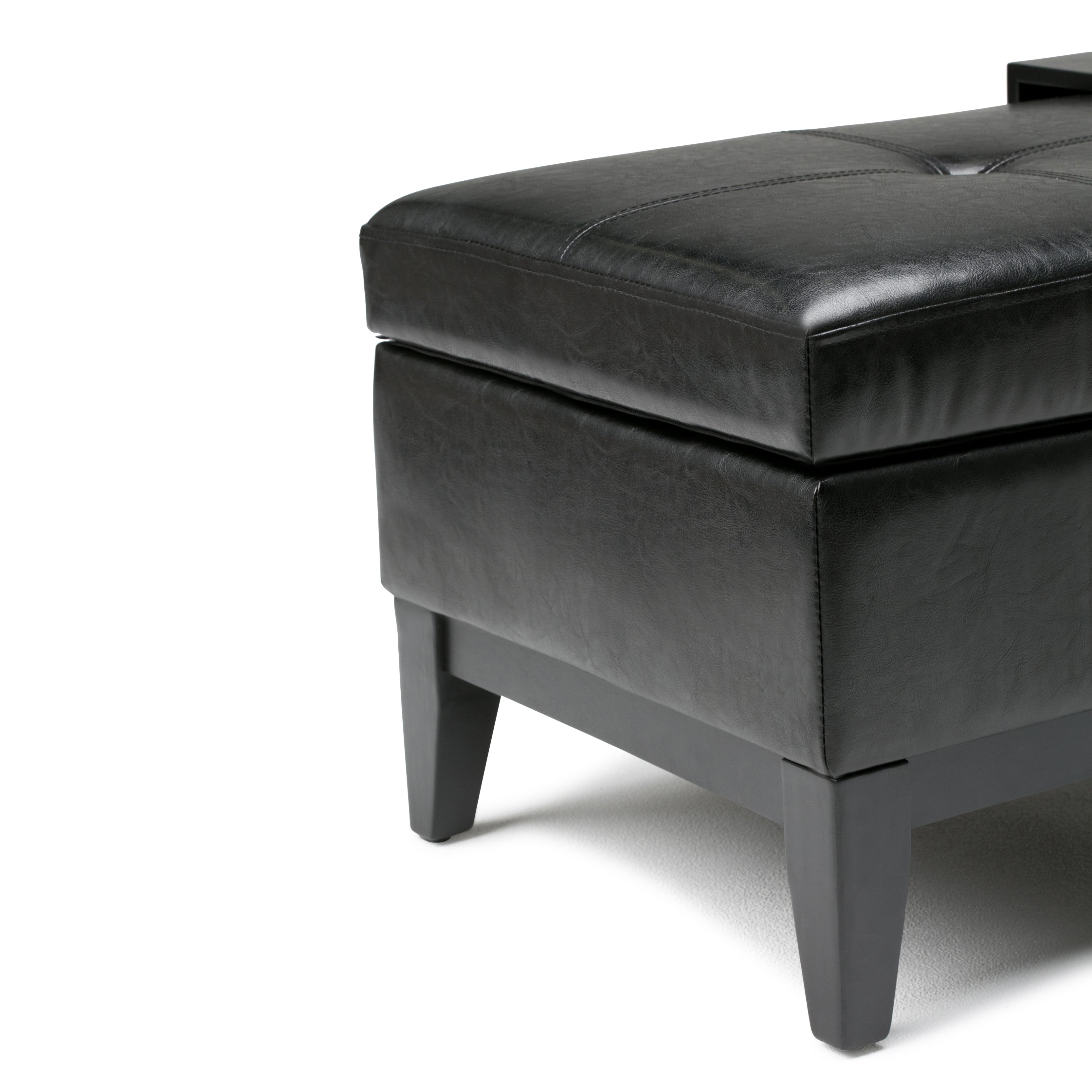 Oregon 42 Inch Wide Storage Ottoman Bench with Tray