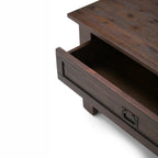 Monroe 38 Inch Wide Solid Acacia Wood Square Coffee Table