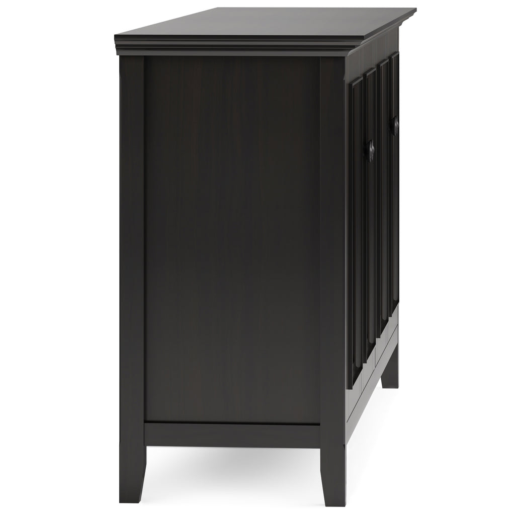Amherst 66 Inch Wide Solid Wood Transitional 4 Door Storage Cabinet in Hickory
