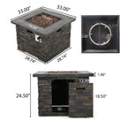 33" Square MGO Fire Pit - 40000 BTU
