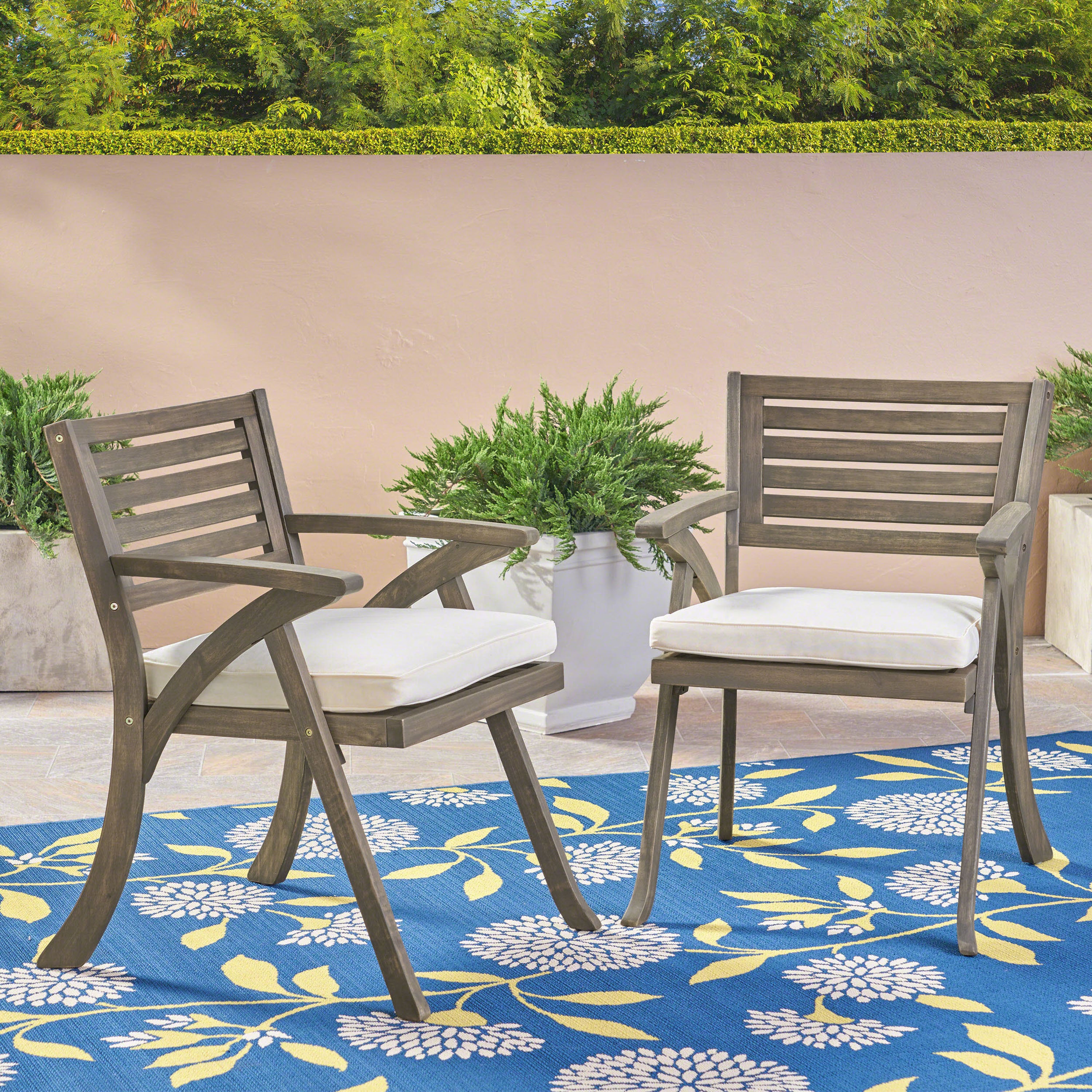 Helen Outdoor Acacia Wood Dining Chair