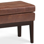 Carlson Small Ottoman Bench in Distressed Saddle