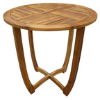 Outdoor Round Acacia Wood Accent Table