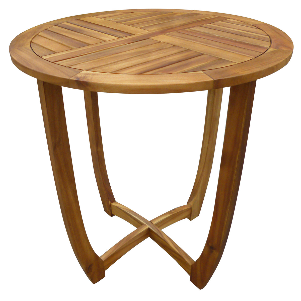 Outdoor Round Acacia Wood Accent Table