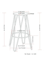 Simeon - 26" Metal Counter Height Stool with Wood Seat (Set of 2) - Cocoa