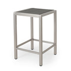 43" Outdoor Aluminum Frame Bar Table with PE Rattan Table Top
