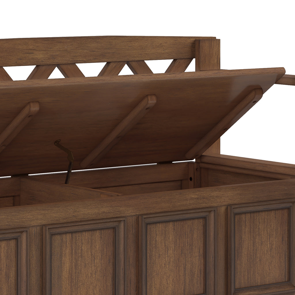 Amherst Solid Wood Entryway Storage Bench in Rustic