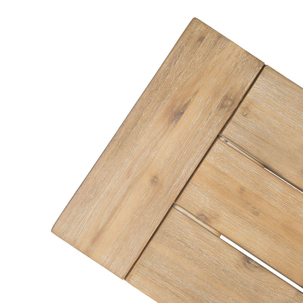 Outdoor Bench with Slat Panel Design and Acacia Wood Frame