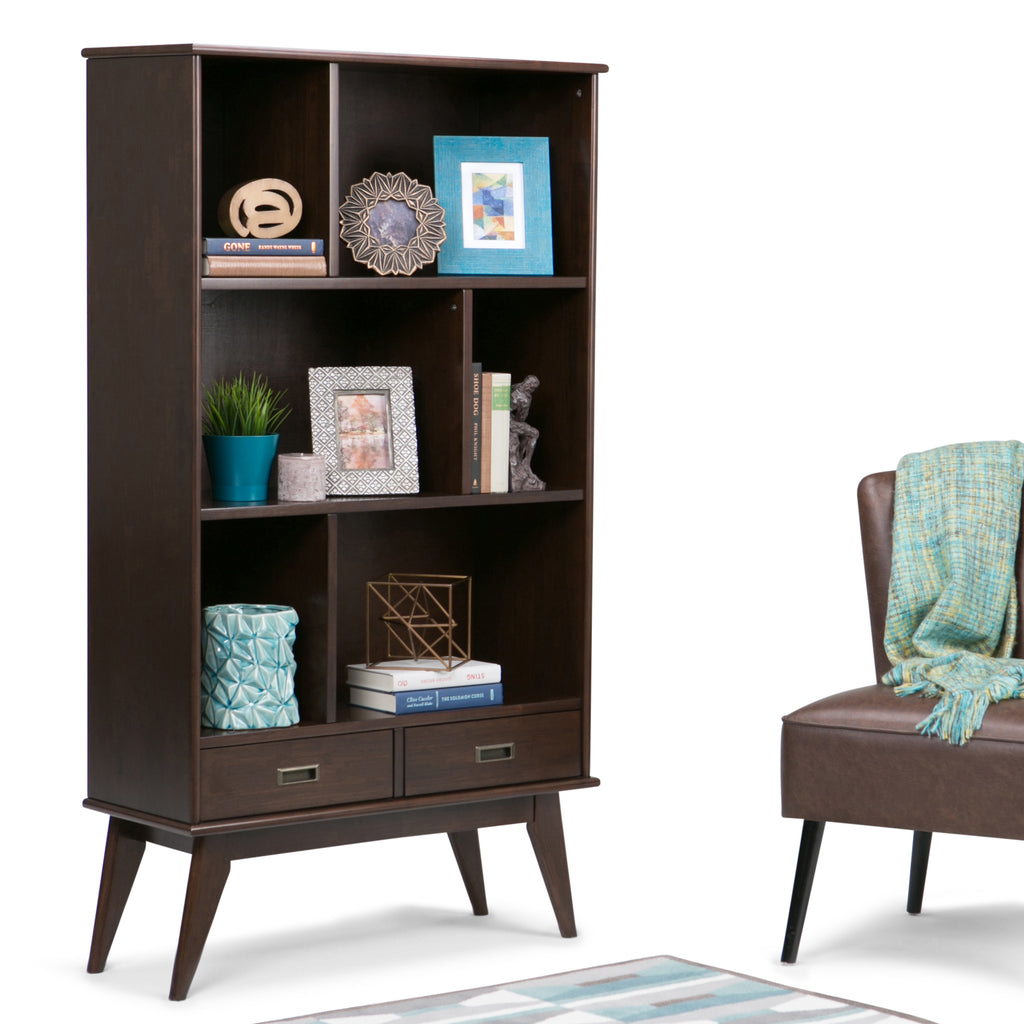 Draper Mid Century Wide Bookcase and Storage Unit