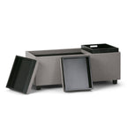 Avalon 42 Inch Wide Storage Ottoman in Cloud