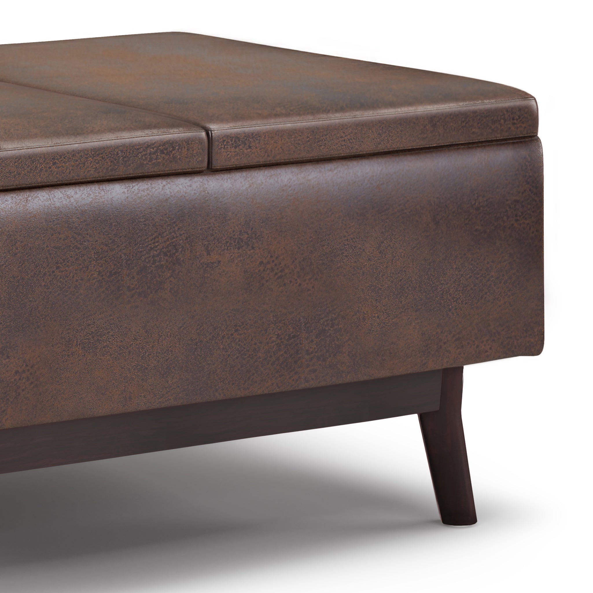 Owen 34-Inch Wide Tray Top Small Coffee Table Storage Ottoman