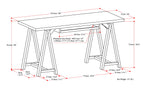 Sawhorse Desk - Dark Chestnut
