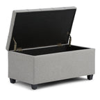 Sienna 33 Inch Wide Storage Ottoman Bench in Dove