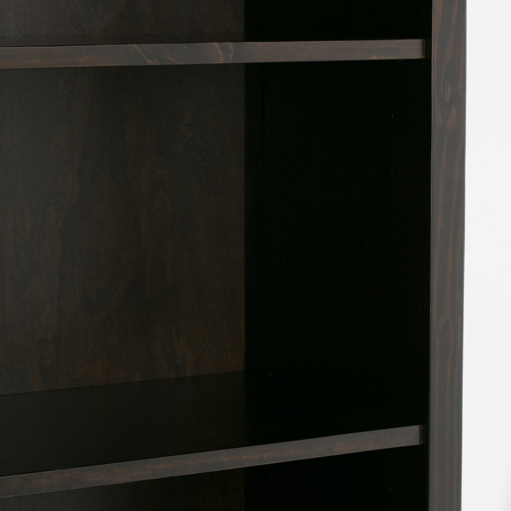 Amherst 30 Inch Solid Wood 5 Shelf Bookcase in Hickory