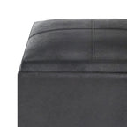 Rockwood 17 Inch Wide Cube Storage Ottoman with Tray in Distressed