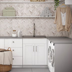 Modern Wide Shaker - 28" Laundry Cabinet with Faucet and Stainless Steel Sink