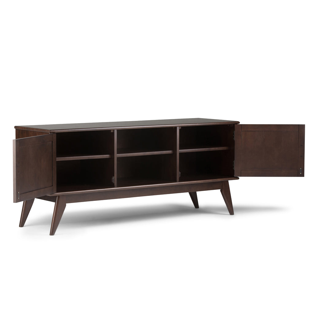 Draper 60 Inch Wide Solid Wood Mid Century Low TV Stand