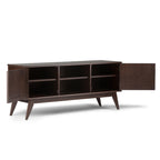 Draper 60 Inch Wide Solid Wood Mid Century Low TV Stand