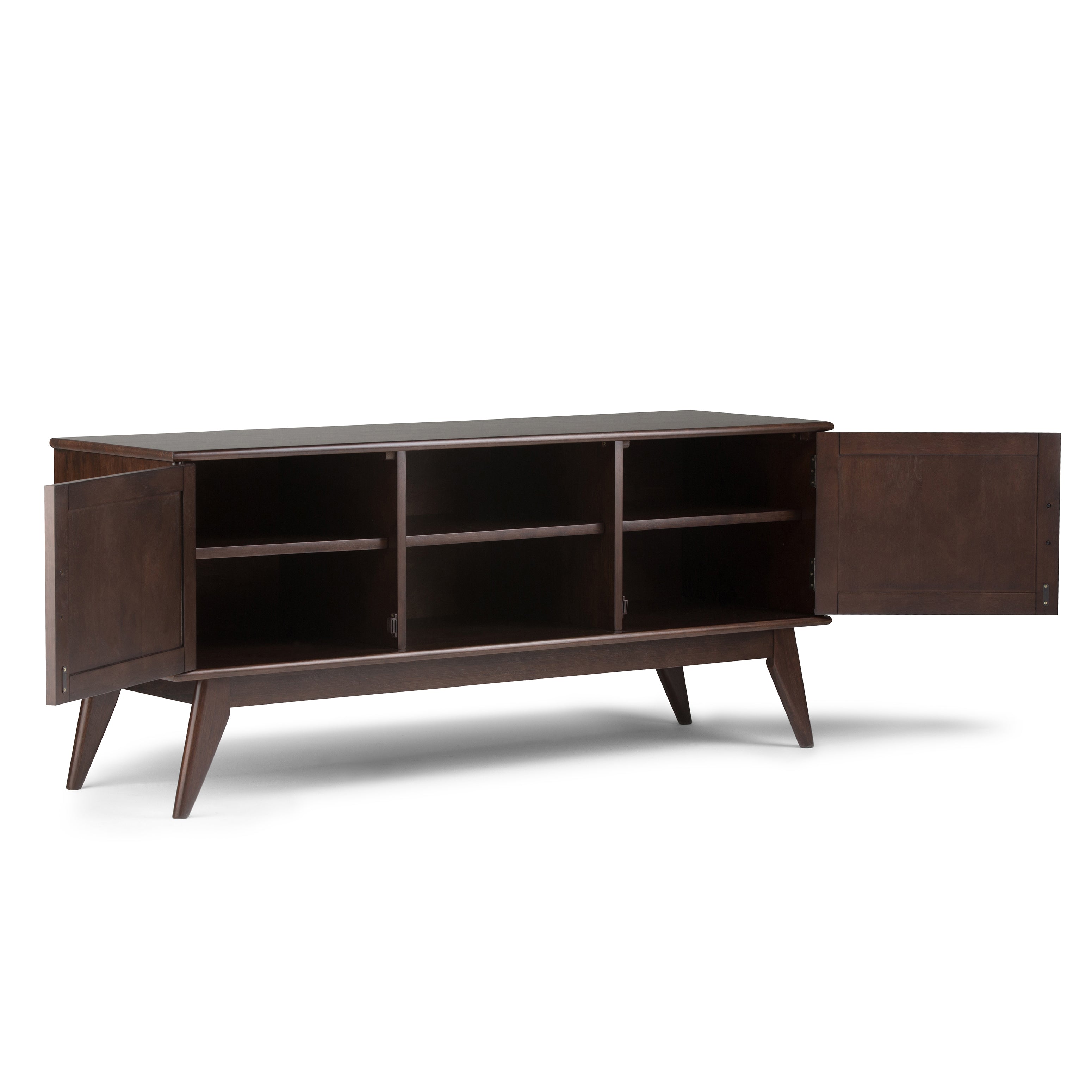 Draper 60 Inch Wide Solid Wood Mid Century Low TV Stand