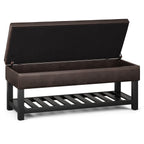 Cosmopolitan Storage Ottoman Bench with Open Bottom - Distressed