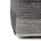Naya 16 Inch Wide Cube Pouf in Black/Grey Handwoven Cotton