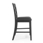 Farmhouse Upholstered Wood Counter Stools (Set of 2)