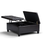 Harrison 36 Inch Wide Coffee Table Storage Ottoman in Tanners