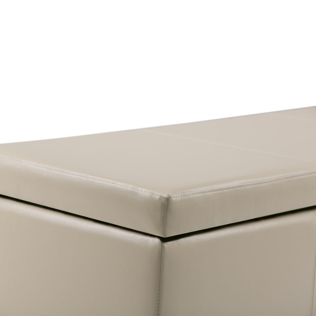 Avalon 48 Inch Wide Storage Ottoman Bench in Satin