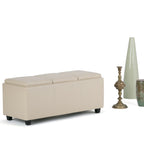 Avalon 42 Inch Wide Storage Ottoman in Satin