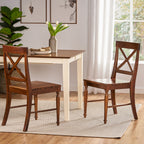 Acacia Wood Dining Chairs, 2-Pcs Set, Dark