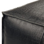 Brody 18 Inch Wide Square Top Stitch Pouf in Textured