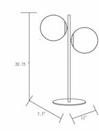 Mustard Modern Table Lamp with glass details for bedside or console tables