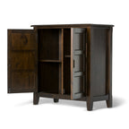 Burlington 30 Inch Wide Solid Wood Low Storage Cabinet in Mahogany