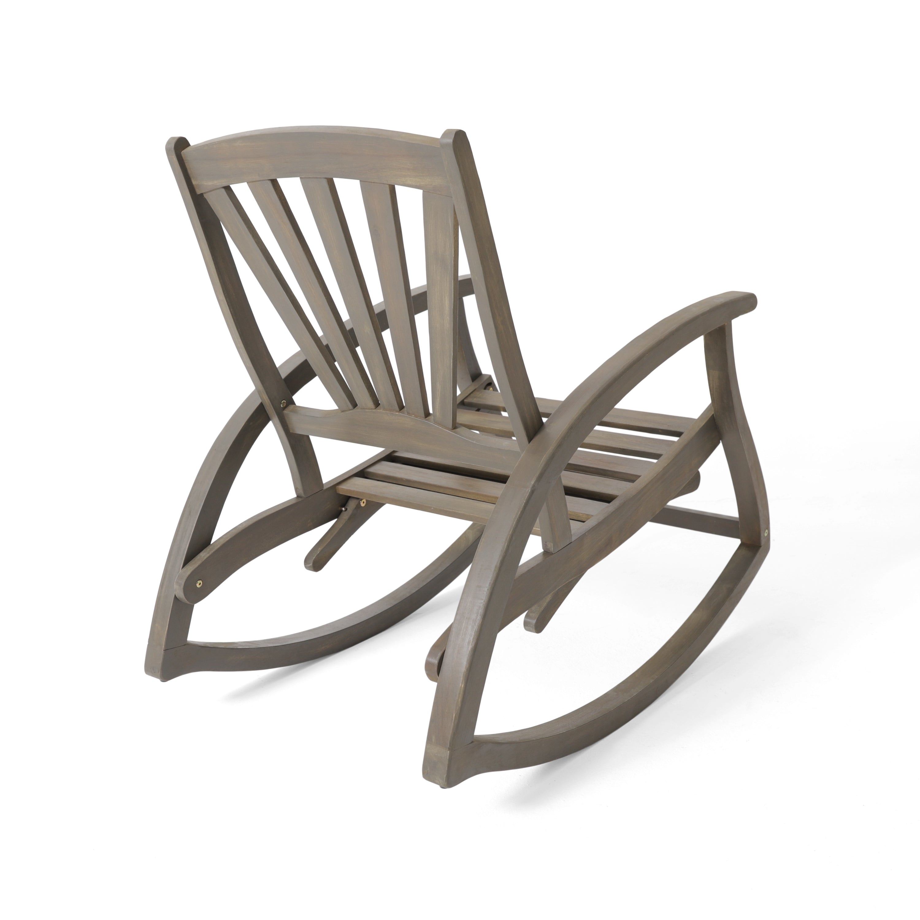 Outdoor Acacia Wood Rocking Chair with Retractable Foot Panel