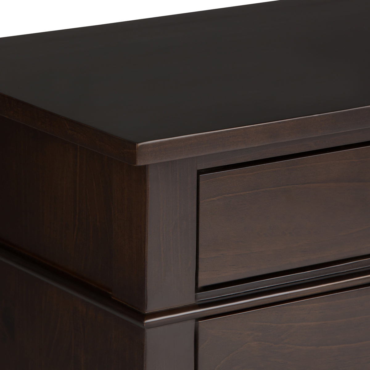 Carlton 24 Inch Wide Solid Wood Bedside Table in Brunette