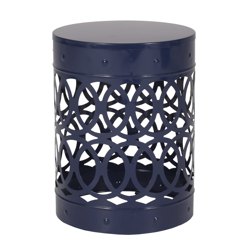 Outdoor Metal End Table with Modern Design