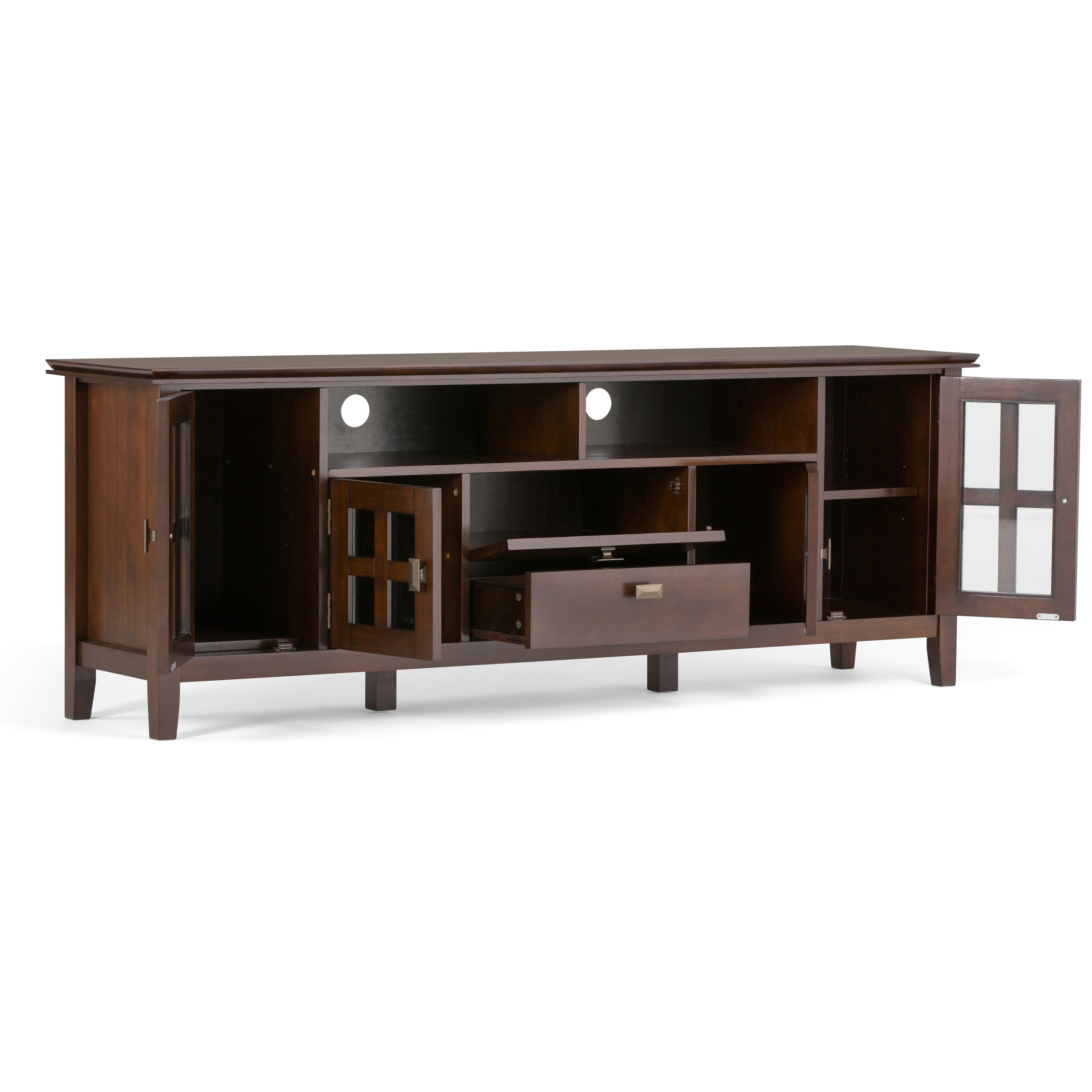 Artisan 72 Inch Wide Solid Wood TV Stand in Russet