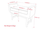 Scott Small Ottoman Bench - Pewter