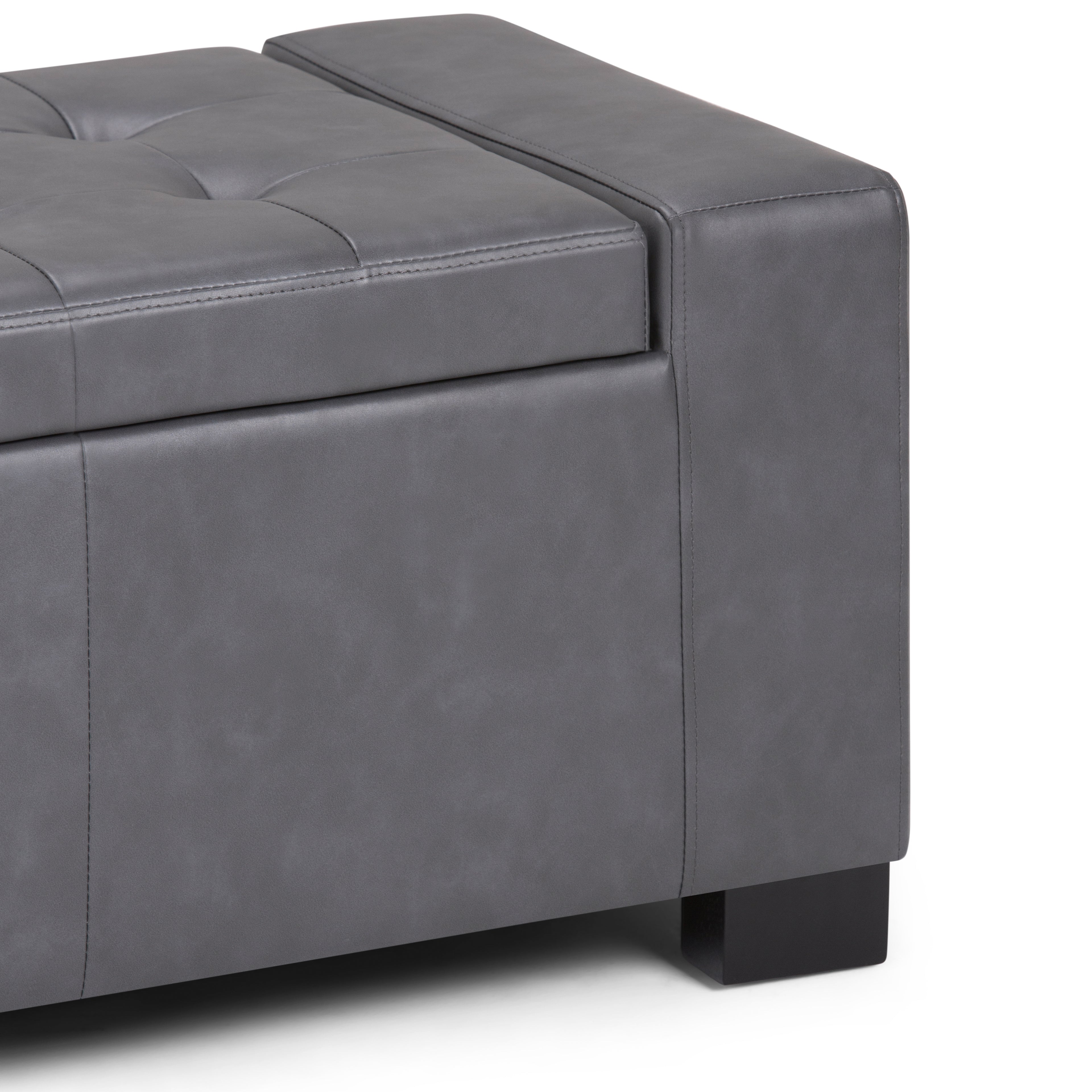 Laredo Large Storage Ottoman - Stone