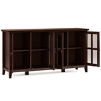 Artisan 66 Inch Wide Solid Wood Wide 4 Door Storage Cabinet in Russet