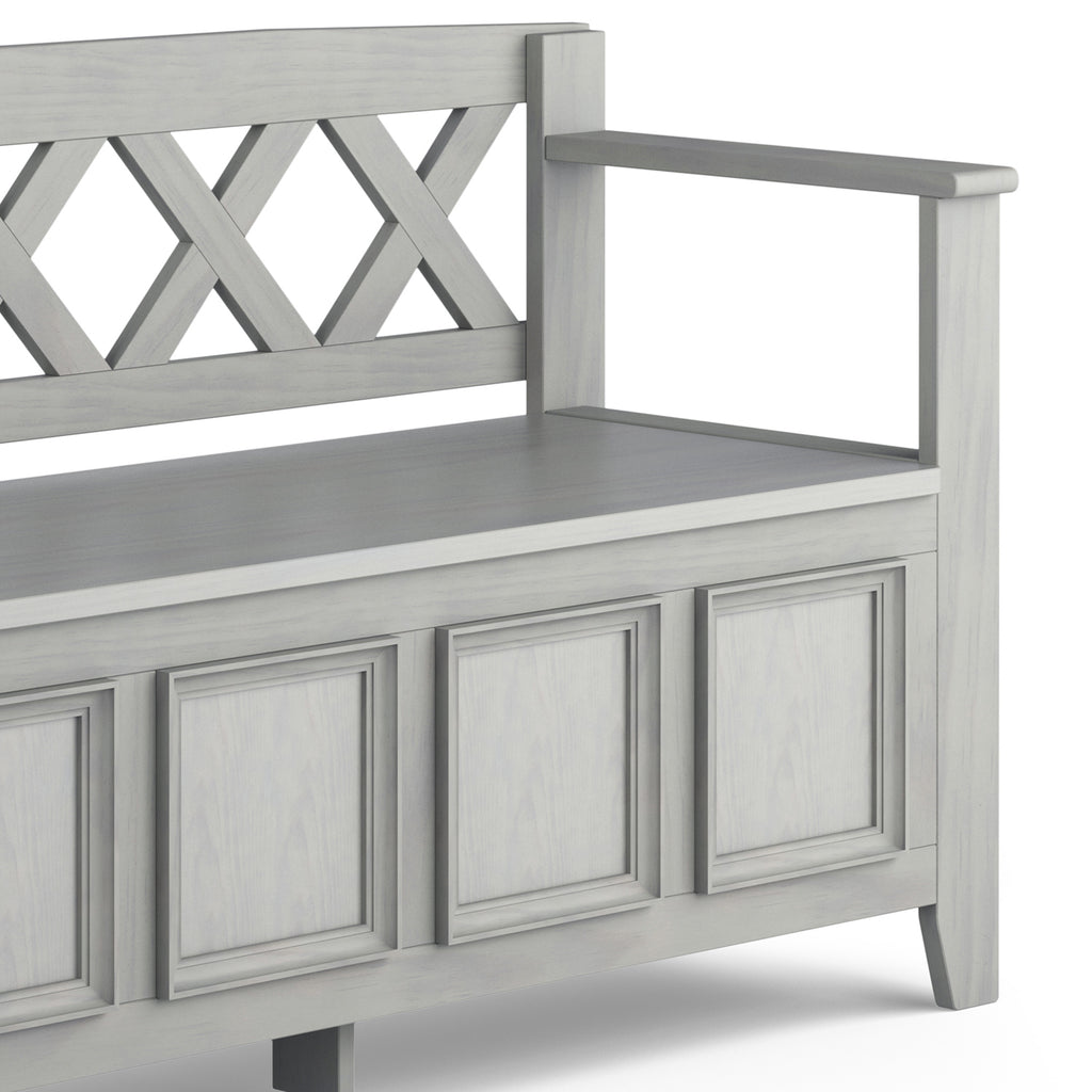 Amherst Solid Wood Entryway Storage Bench in Fog